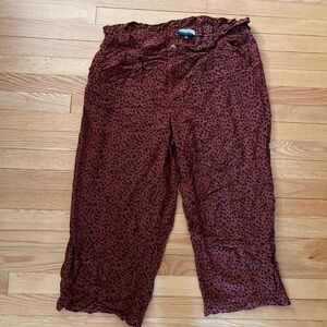 Eloquii elements animal print cropped flowy pants